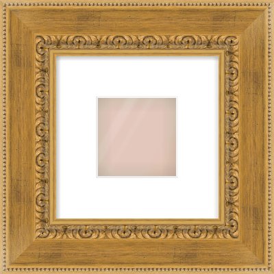 Gold Reverse Frame for 4 × 4in artwork, with Smooth White Single Mount