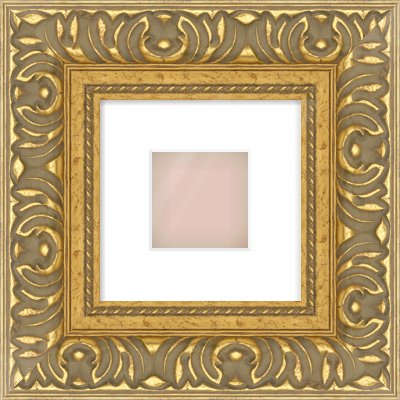 Gold Reverse Frame for 4 × 4in artwork, with Smooth White Single Mount