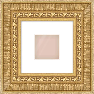 Gold Reverse Frame for 4 × 4in artwork, with Smooth White Single Mount