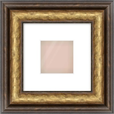 Gold Spoon Frame for 4 × 4in artwork, with Smooth White Single Mount