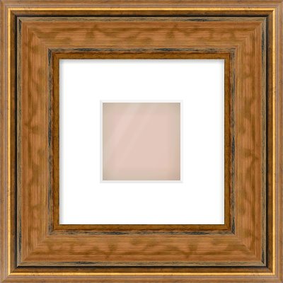 Gold Scoop Frame for 4 × 4in artwork, with Smooth White Single Mount