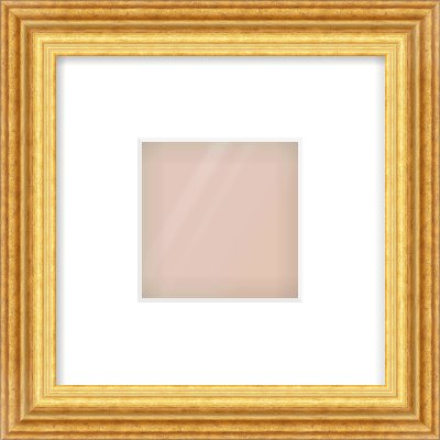 Gold Reverse Frame for 4 × 4in artwork, with Smooth White Single Mount