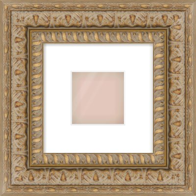 Gold Reverse Frame for 4 × 4in artwork, with Smooth White Single Mount
