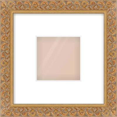 Gold Scoop Frame for 4 × 4in artwork, with Smooth White Single Mount