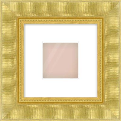Gold Reverse Frame for 4 × 4in artwork, with Smooth White Single Mount