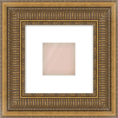Gold Scoop Frame for 4 × 4in artwork, with Smooth White Single Mount