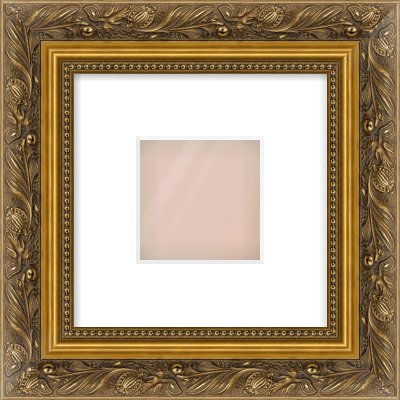 Gold Scoop Frame for 4 × 4in artwork, with Smooth White Single Mount