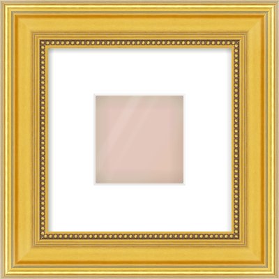 Gold Spoon Frame for 4 × 4in artwork, with Smooth White Single Mount