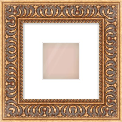 Gold Reverse Frame for 4 × 4in artwork, with Smooth White Single Mount