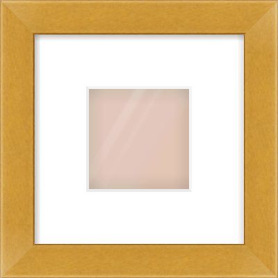 Gold Flat Frame for 4 × 4in artwork, with Smooth White Single Mount