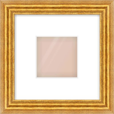 Gold Reverse Frame for 4 × 4in artwork, with Smooth White Single Mount