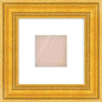 Gold Spoon Frame for 4 × 4in artwork, with Smooth White Single Mount
