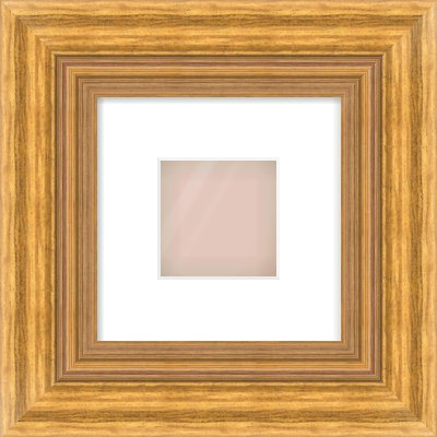 Gold Reverse Frame for 4 × 4in artwork, with Smooth White Single Mount