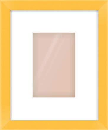 Yellow Paint Flat Frame for 4 × 6in artwork, with Smooth White Single Mount