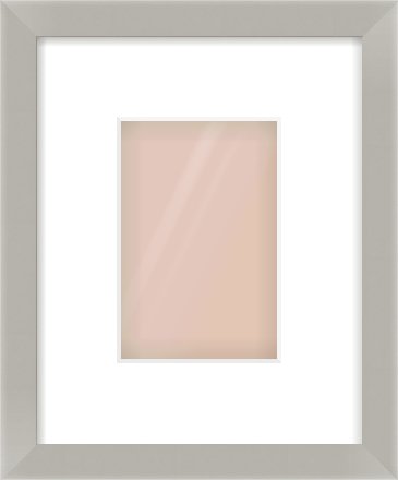 Grey Flat Frame for 4 × 6in artwork, with Smooth White Single Mount