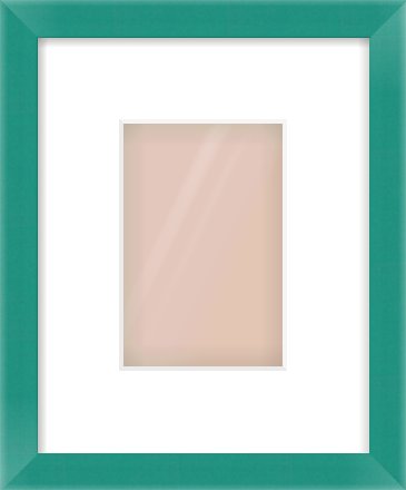 Green Paint Flat Frame for 4 × 6in artwork, with Smooth White Single Mount