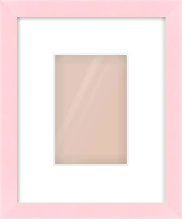 Pink Paint Flat Frame for 4 × 6in artwork, with Smooth White Single Mount