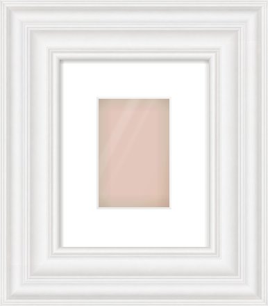 White Spoon Frame for 4 × 6in artwork, with Smooth White Single Mount