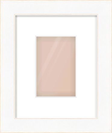 White Flat With Bevel Frame for 4 × 6in artwork, with Smooth White Single Mount