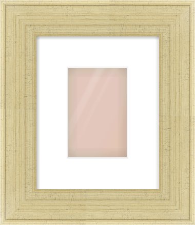 Silver Flat Frame for 4 × 6in artwork, with Smooth White Single Mount