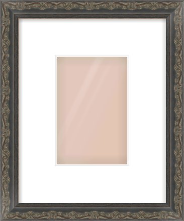 Black Scoop Frame for 4 × 6in artwork, with Smooth White Single Mount