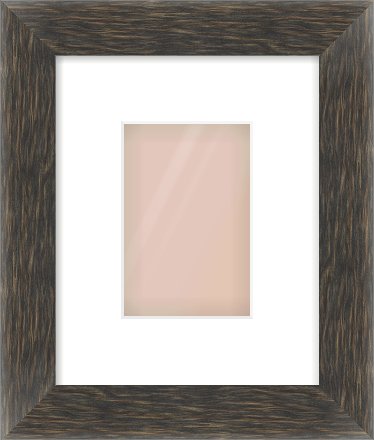 Black Flat Frame for 4 × 6in artwork, with Smooth White Single Mount
