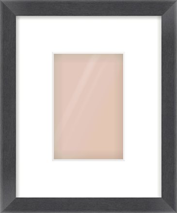 Black Flat Frame for 4 × 6in artwork, with Smooth White Single Mount