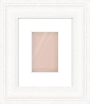 White Scoop Frame for 4 × 6in artwork, with Smooth White Single Mount
