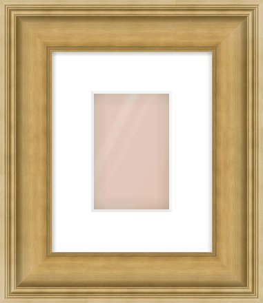 Gold Scoop Frame for 4 × 6in artwork, with Smooth White Single Mount