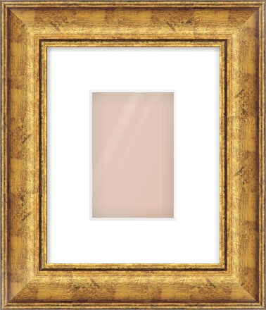 Gold Dome Frame for 4 × 6in artwork, with Smooth White Single Mount