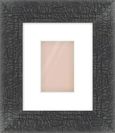 Carbon Flat Frame for 4 × 6in artwork, with Smooth White Single Mount