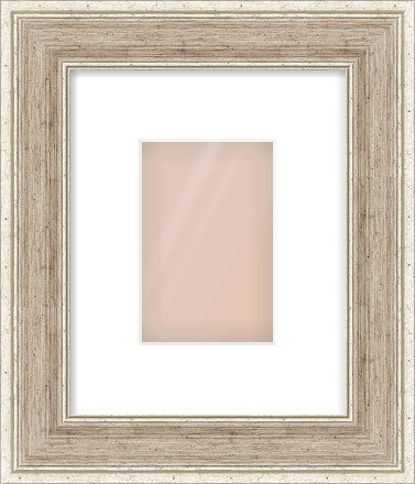 Silver Flat Frame for 4 × 6in artwork, with Smooth White Single Mount