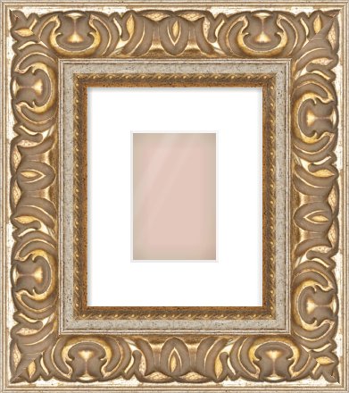 Silver / Gold Reverse Frame for 4 × 6in artwork, with Smooth White Single Mount