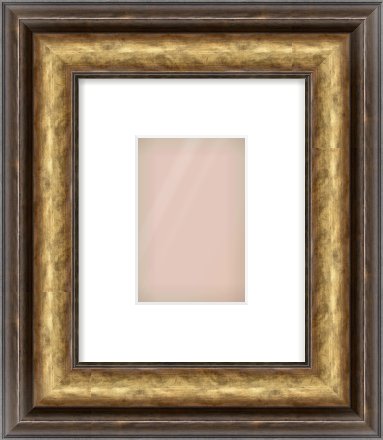 Gold Spoon Frame for 4 × 6in artwork, with Smooth White Single Mount