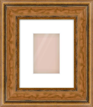 Gold Scoop Frame for 4 × 6in artwork, with Smooth White Single Mount