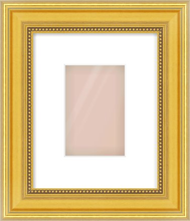 Gold Spoon Frame for 4 × 6in artwork, with Smooth White Single Mount