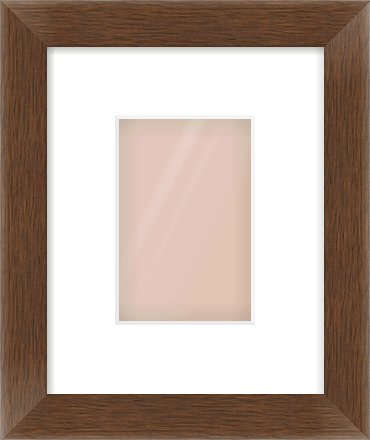 Brown Flat Frame for 4 × 6in artwork, with Smooth White Single Mount