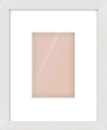 White Flat Frame for 4 × 6in artwork, with Smooth White Single Mount