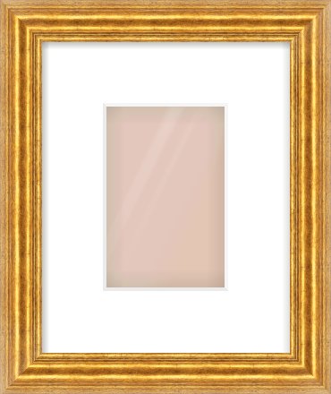 Gold Reverse Frame for 4 × 6in artwork, with Smooth White Single Mount