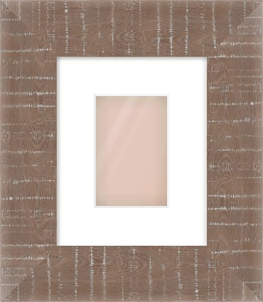 Rough Cut Effect Flat Frame for 4 × 6in artwork, with Smooth White Single Mount