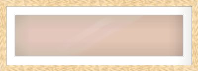 Natural Wood Reverse Frame for 40 × 10in artwork, with Smooth White Single Mount