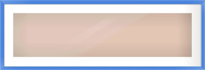 Light Blue Paint Flat Frame for 40 × 10in artwork, with Smooth White Single Mount