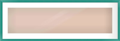 Green Paint Flat Frame for 40 × 10in artwork, with Smooth White Single Mount