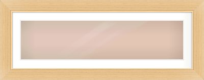 Natural Wood Flat Frame for 40 × 10in artwork, with Smooth White Single Mount