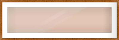 Natural Wood Flat Frame for 40 × 10in artwork, with Smooth White Single Mount