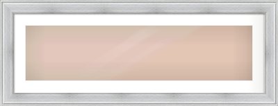 Brushed Silver Cushion Frame for 40 × 10in artwork, with Smooth White Single Mount