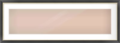 Black/Gold Flat Frame for 40 × 10in artwork, with Smooth White Single Mount