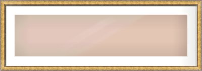 Gold Spoon Frame for 40 × 10in artwork, with Smooth White Single Mount