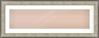 Silver Flat Frame for 40 × 10in artwork, with Smooth White Single Mount