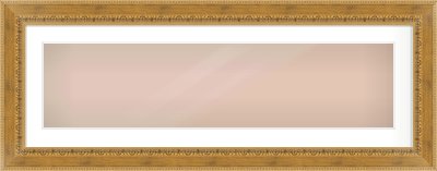 Gold Reverse Frame for 40 × 10in artwork, with Smooth White Single Mount